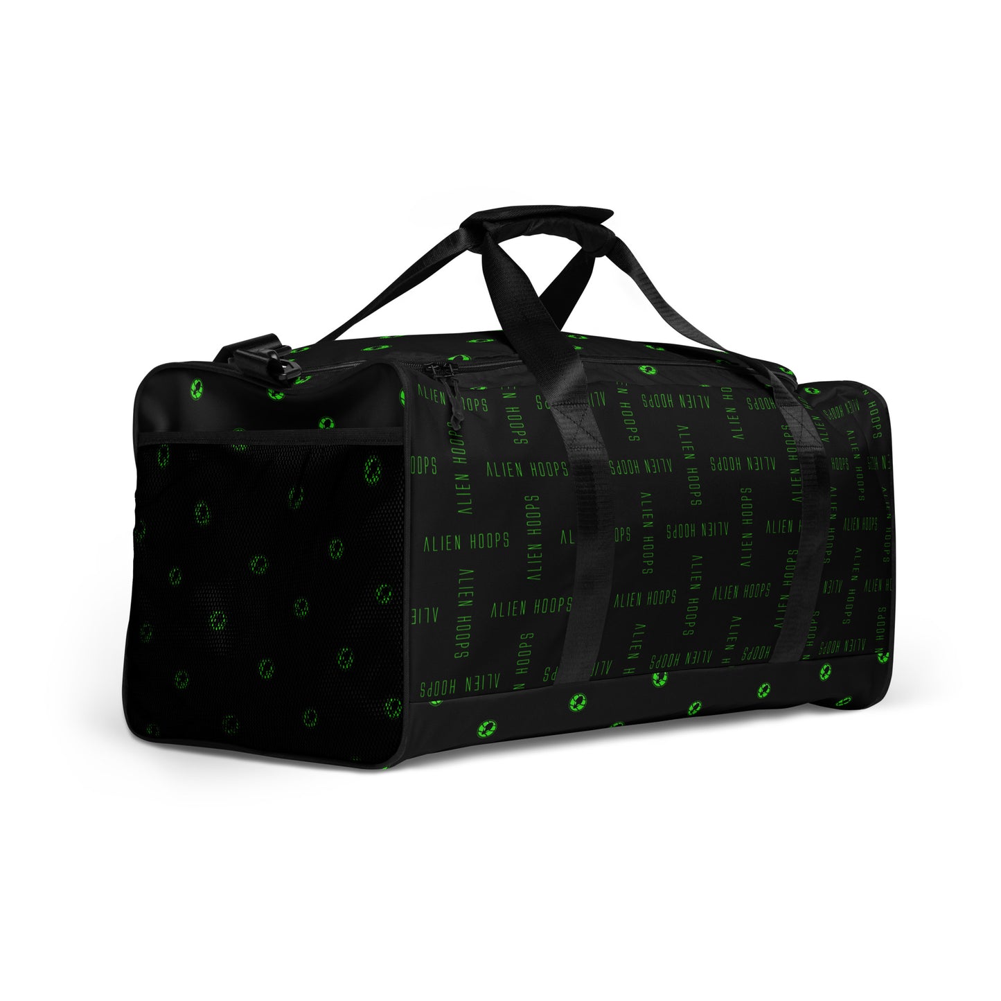 alien hoops elite gym bag, basketball bag, sports tote, gym bag, sports duffel bag, basketball equipment bag, left side