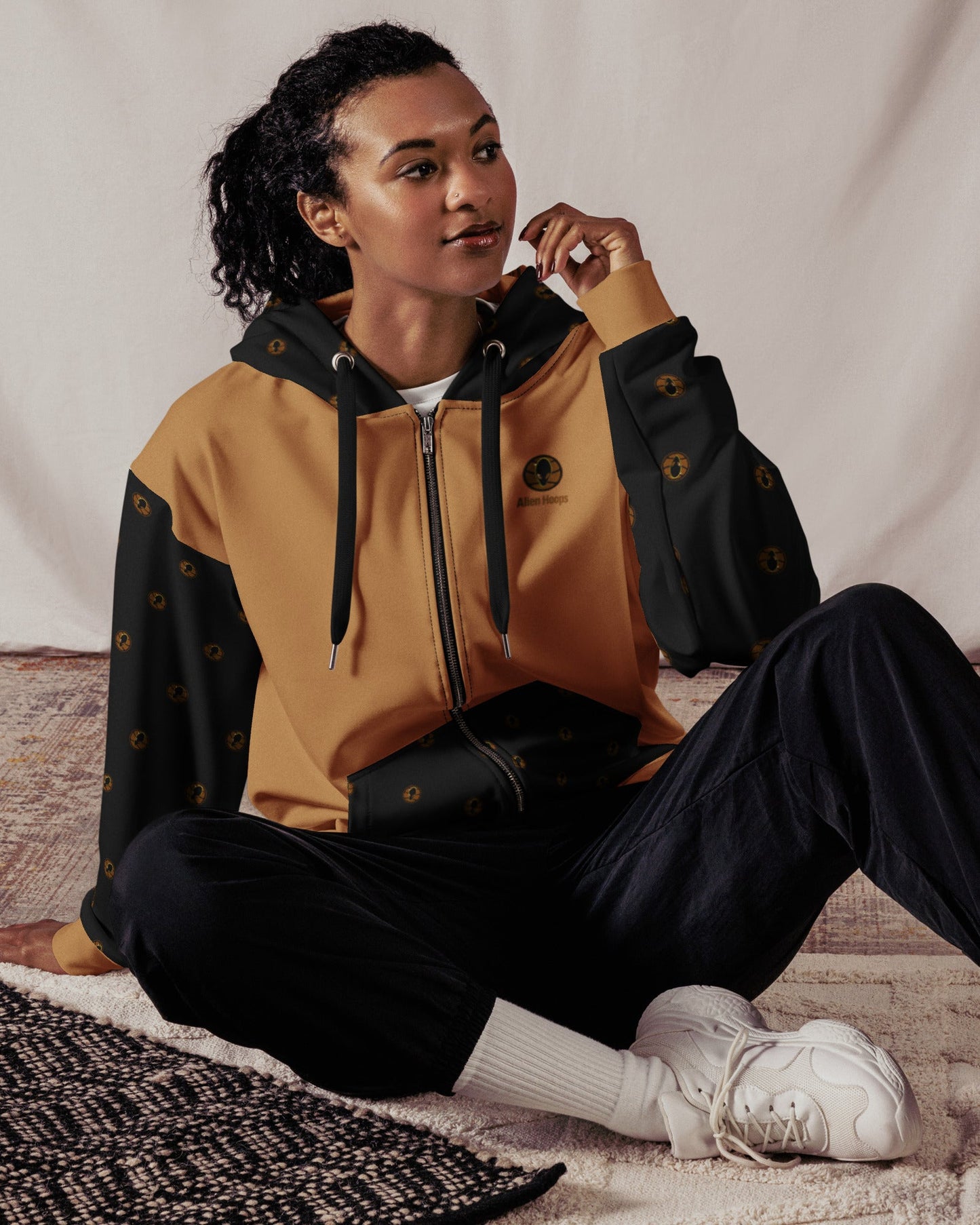 Alien Tech Apparel, basketball jogging suit, jogger set, Zip Hoodie, Hoodie, model 2