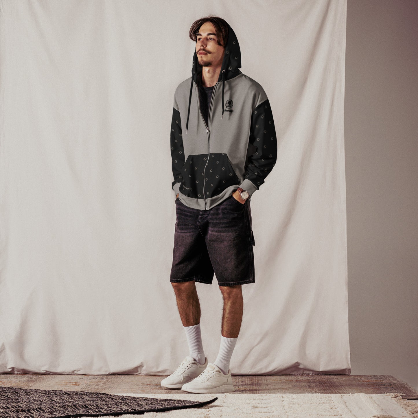 Alien Tech Apparel, basketball jogging suit, jogger set, Zip Hoodie, Hoodie, model 3