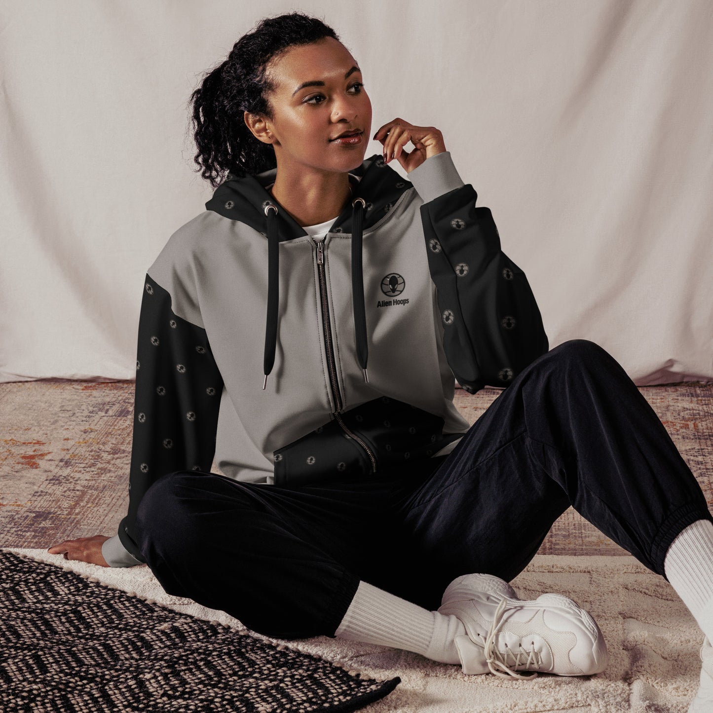 Alien Tech Apparel, basketball jogging suit, jogger set, Zip Hoodie, Hoodie, model 4