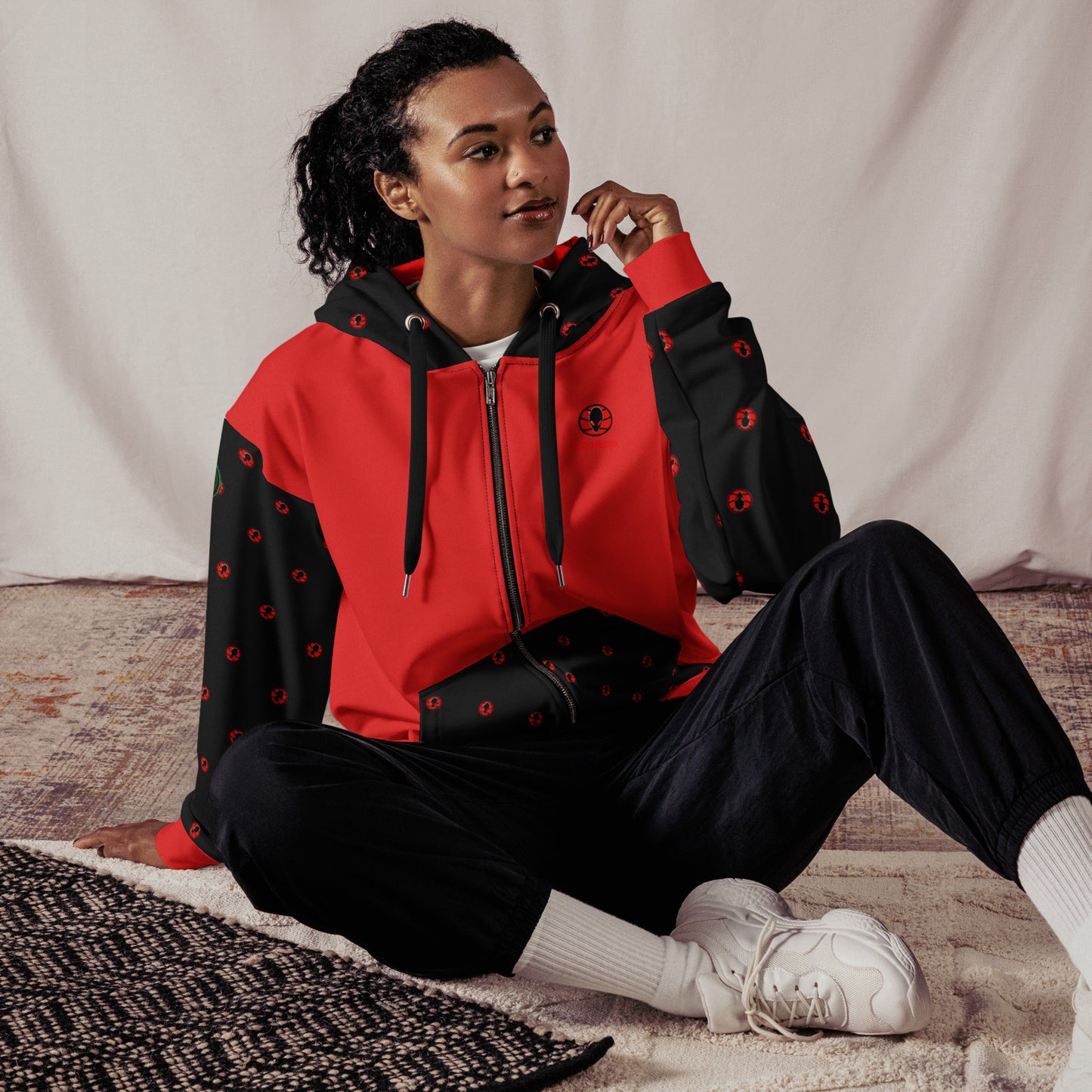 Alien Tech Apparel, basketball jogging suit, jogger set, Zip Hoodie, Hoodie, model 2