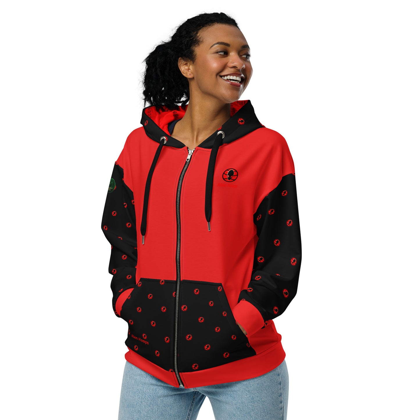 Alien Tech Apparel, basketball jogging suit, jogger set, Zip Hoodie, Hoodie, model 4