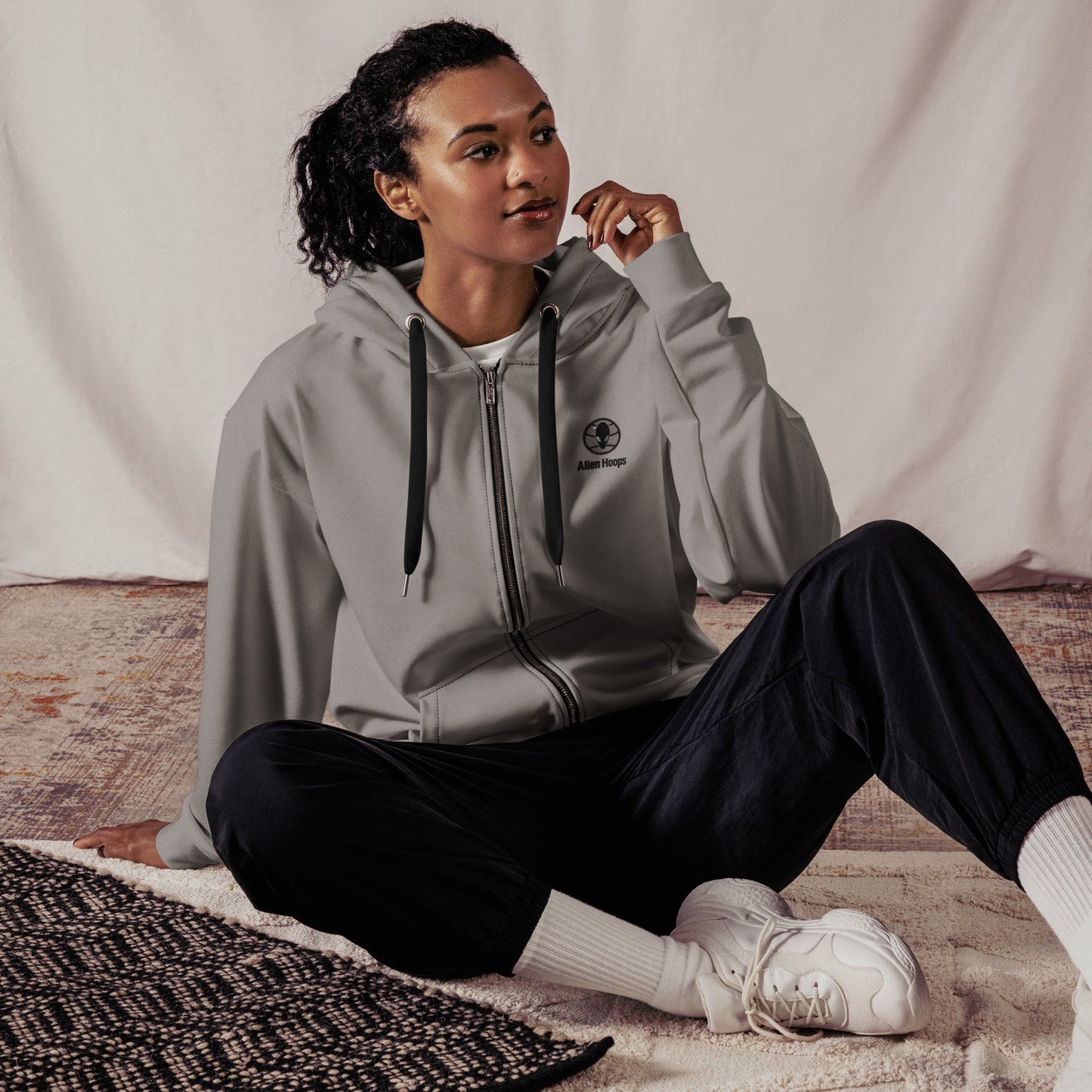 Alien Tech Apparel, basketball jogging suit, jogger set, Zip Hoodie, Hoodie, model 2