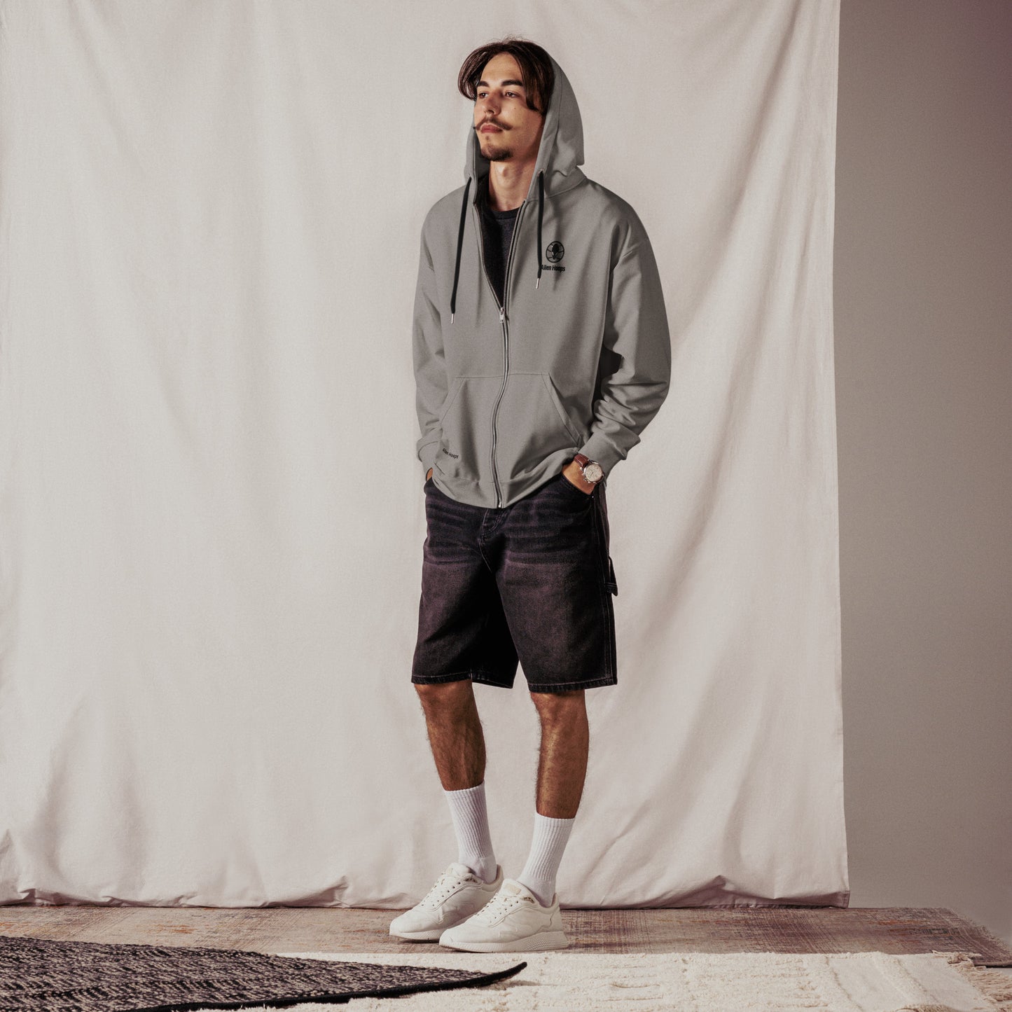 Alien Tech Apparel, basketball jogging suit, jogger set, Zip Hoodie, Hoodie, model 4
