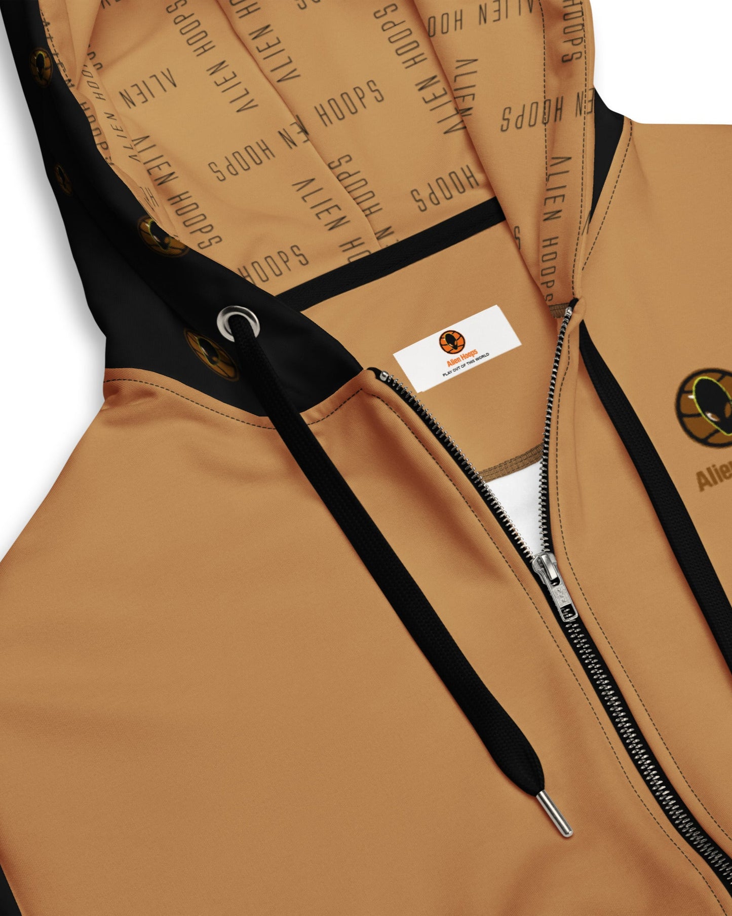Alien Tech Apparel, basketball jogging suit, jogger set, Zip Hoodie, Hoodie, close up 1