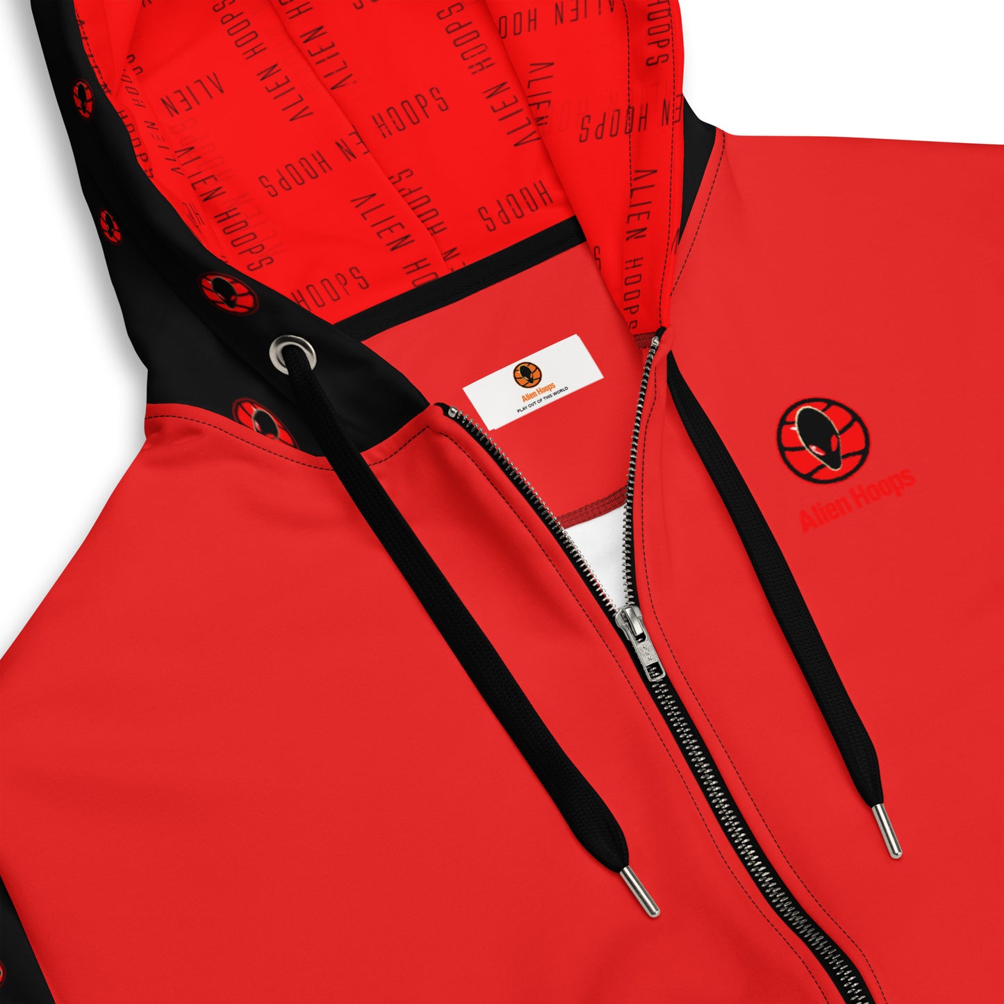 Alien Tech Apparel, basketball jogging suit, jogger set, Zip Hoodie, Hoodie, close up 1