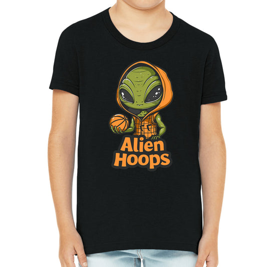 Youth Alien Hoops T-Shirt, kids' cotton tee, durable everyday wear