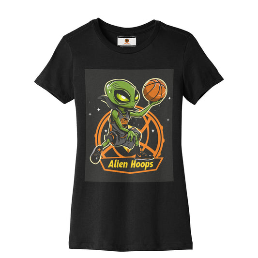 Women’s Alien Hoops T-Shirt, Women's Basketball T-shirt, Breathable Cotton