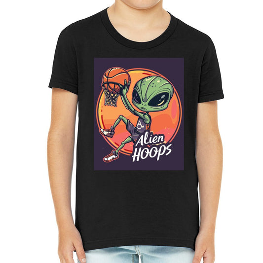 Youth Alien Hoops T-Shirt, kids' cotton tee, durable everyday wear