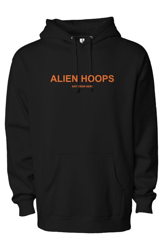 Alien Tech Elite Sweatsuit, Alien Tech Elite Pullover Hoodie, hoodie, pullover hoodie, basketball hoodie, black and orange, front