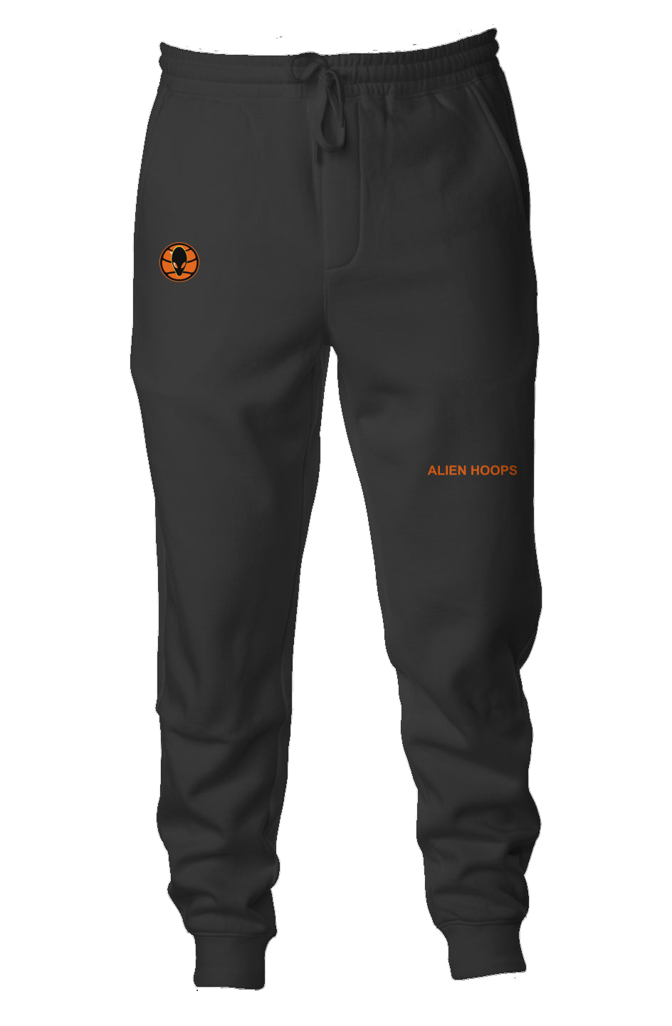 Alien Tech Elite Sweatsuit, Alien Tech Elite Sweatpants, sweatpants, sweatpants, basketball sweatpants, black and orange, front