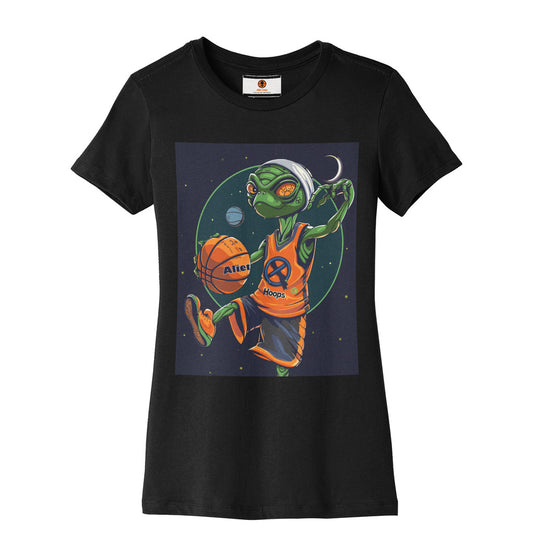 Women’s Alien Hoops T-Shirt, Women's Basketball T-shirt, Breathable Cotton