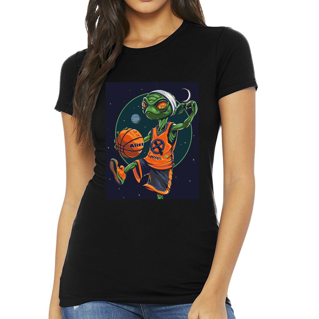 Women’s Alien Hoops T-Shirt, Women's Basketball T-shirt, Women's Hooper T-shirt