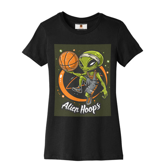 Women’s Alien Hoops T-Shirt, Women's Basketball T-shirt, Breathable Cotton