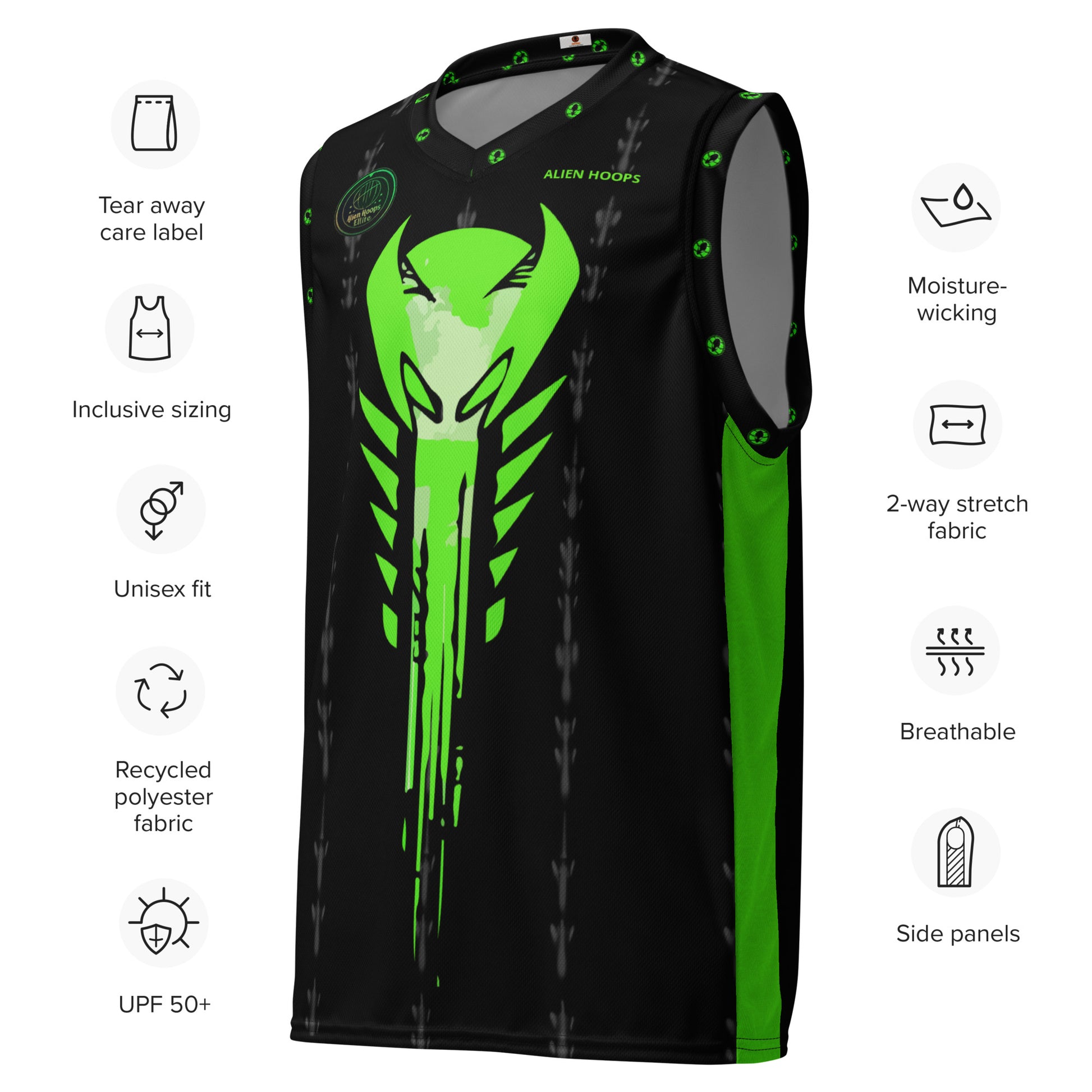 Basketball Jersey, Breathable Basketball Jersey, Alien Hoops Elite Performance