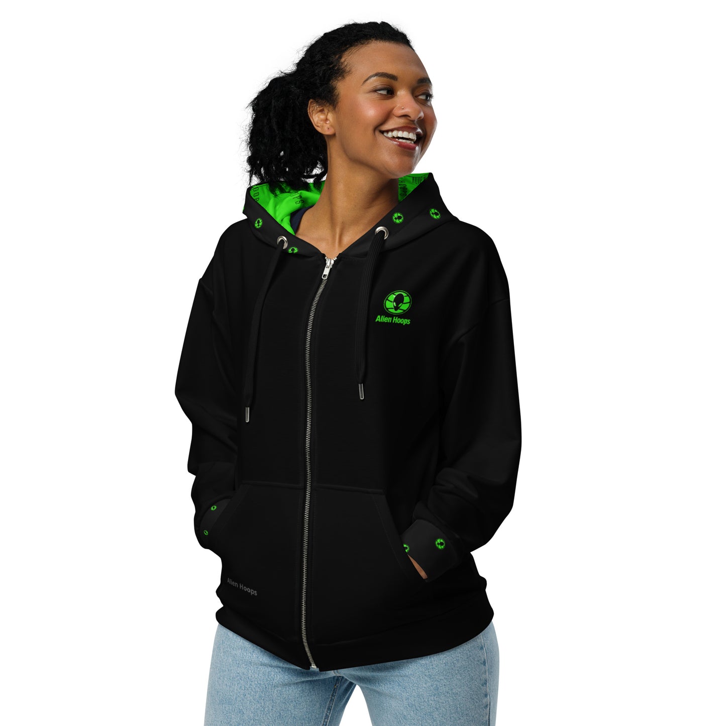 Alien Tech Apparel, basketball jogging suit, jogger set, Zip Hoodie, Hoodie, Model 4