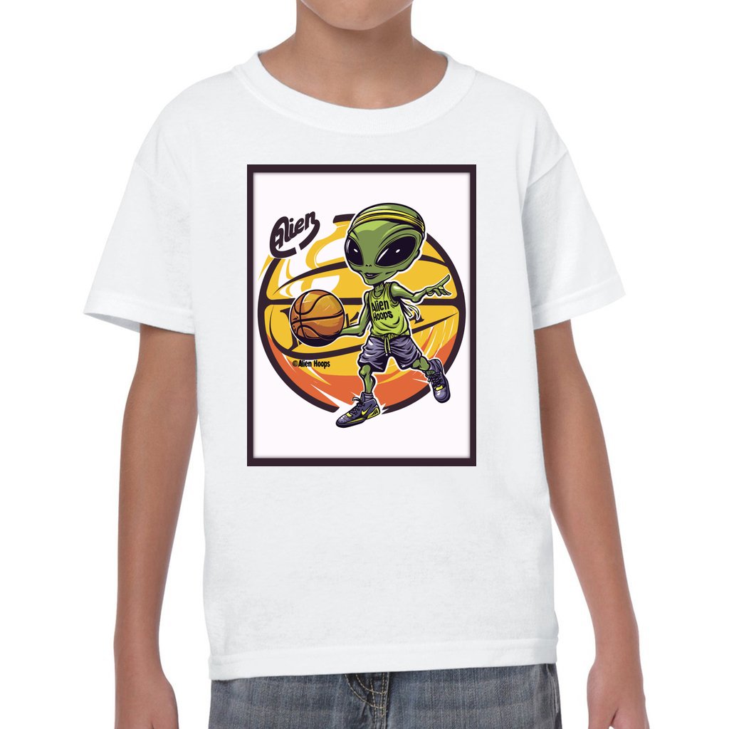 Youth Alien Hoops T-Shirt, Sports Grey variant, cotton and polyester blend