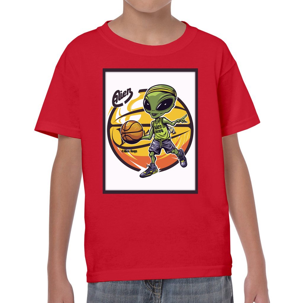 Youth Alien Hoops T-Shirt, 100% cotton, midweight fabric