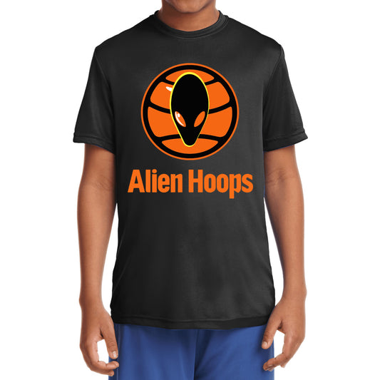 Youth Alien Hoops Elite T-Shirt, kids' athletic wear, moisture absorbing fabric