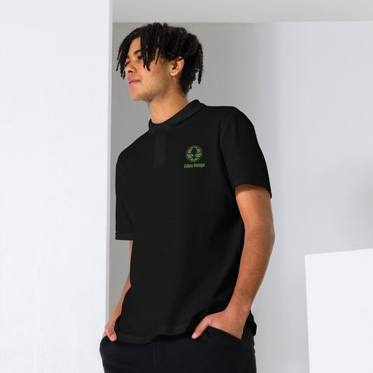 alien hoops polo, basketball polo shirt, coaches shirt, side view 1