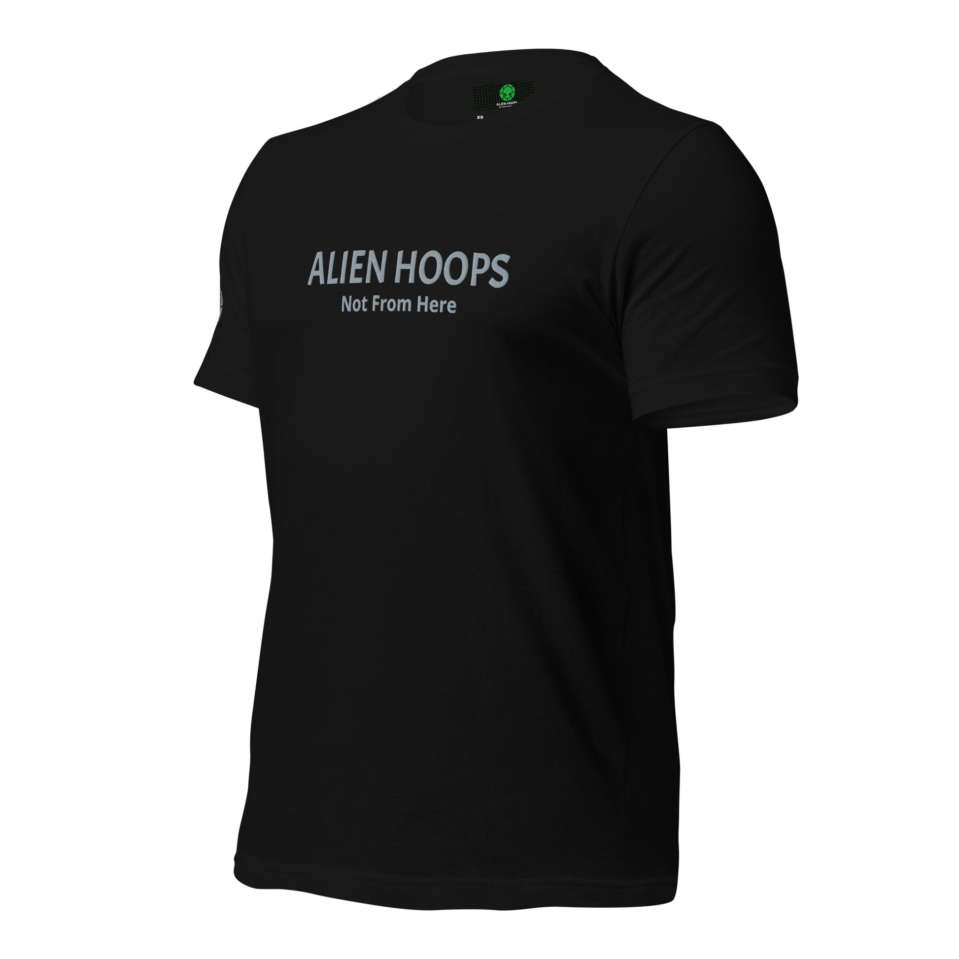 alien hoops not from here t-shirt, alien hoops, soft style t-shirt, basketball t-shirt, not from here t-shirt, alien hoops tees, left