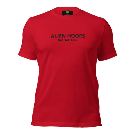 alien hoops not from here t-shirt, alien hoops, soft style t-shirt, basketball t-shirt, not from here t-shirt, alien hoops tees, front