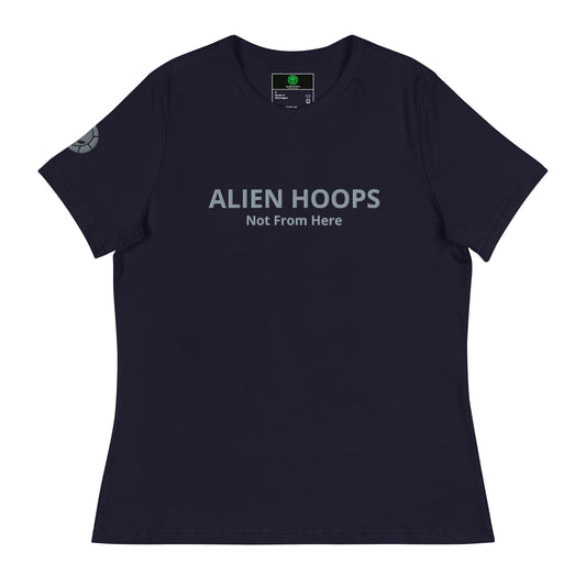 alien hoops women's not from here tshirt, alien hoops, alien hoops tshirt, basketball tshirt, soft style tshirt, Women's Workout Shirt, front