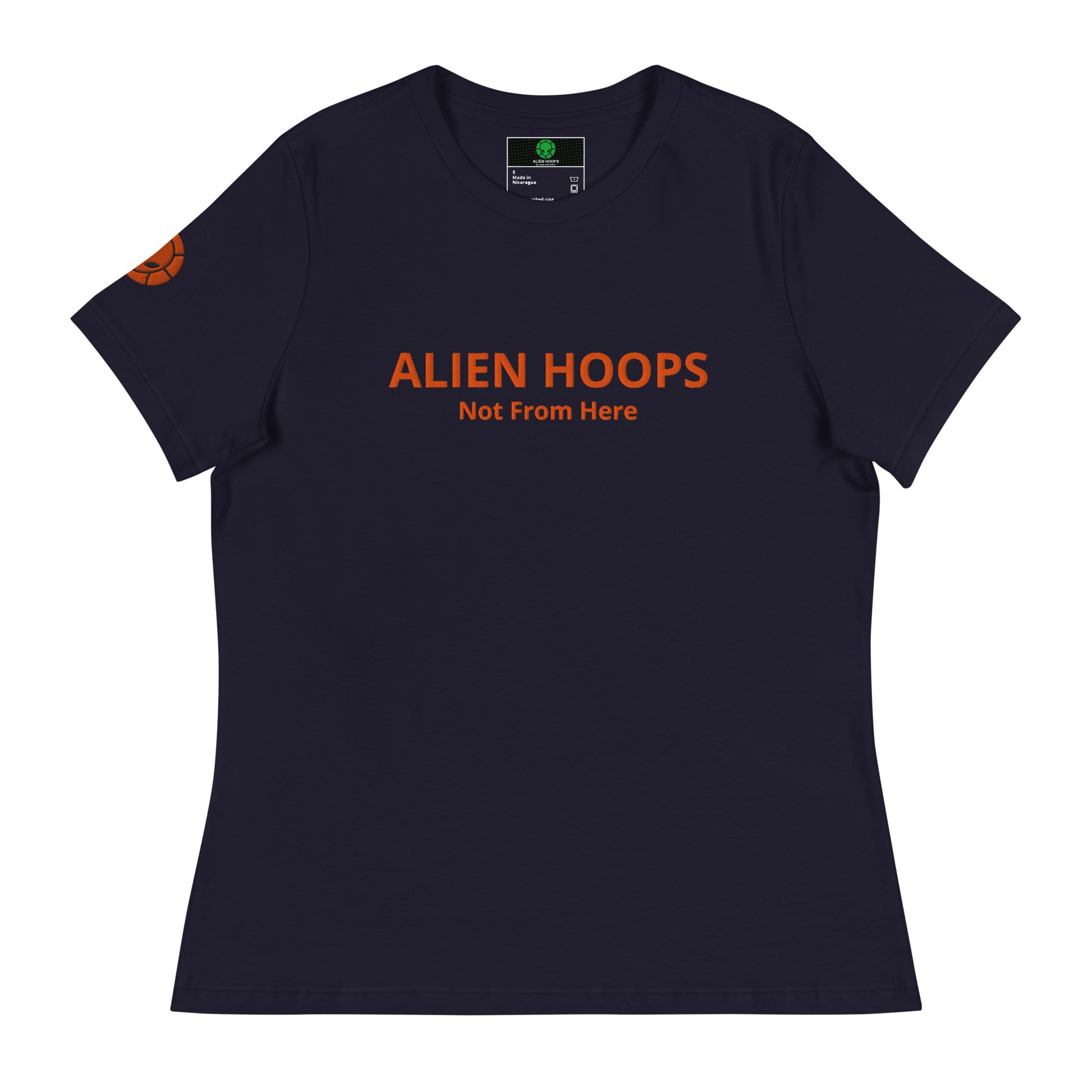 alien hoops women's not from here tshirt, alien hoops, alien hoops tshirt, basketball tshirt, soft style tshirt, Women's Workout Shirt, model 1